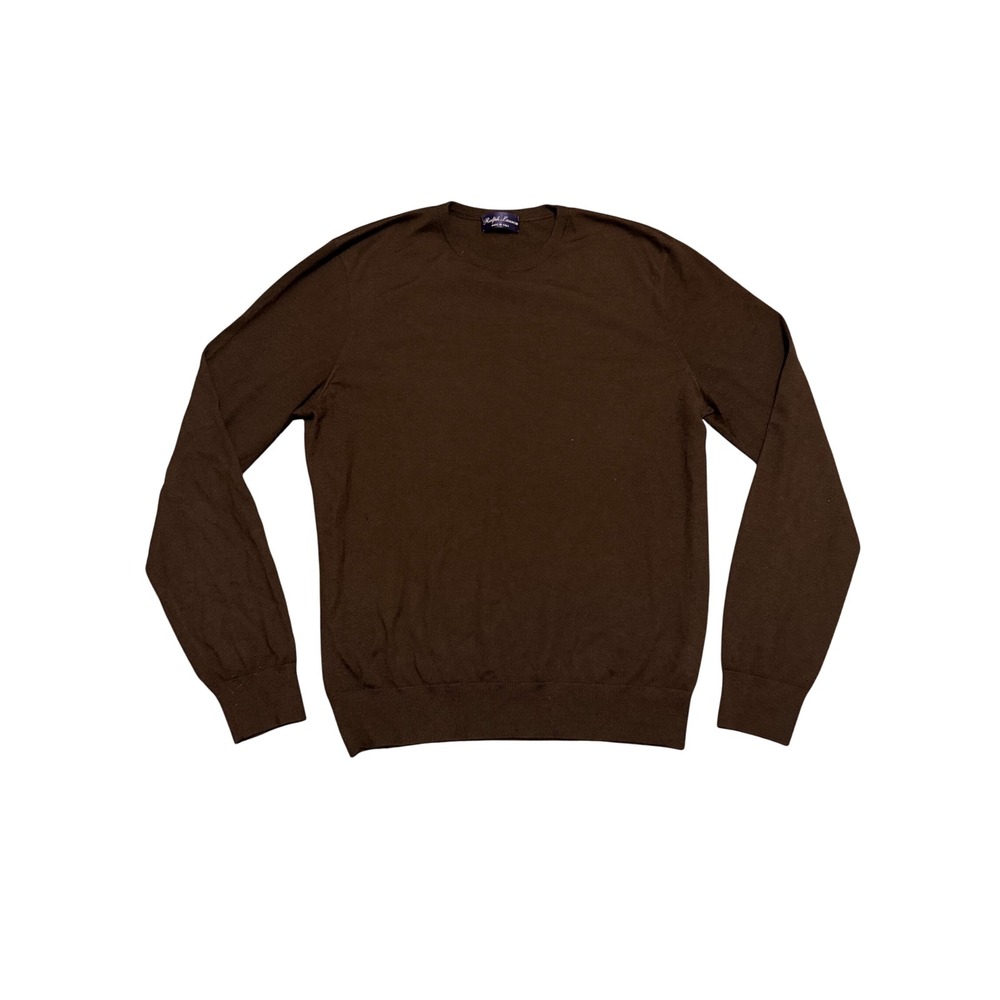 Ralph Lauren Purple Label 100% Cashmere Sweater Brown Italy Made USA Show Sample